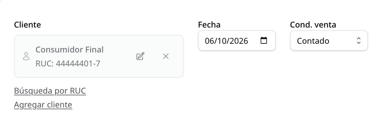 El campo Fecha del punto de venta con el 06/10/2026